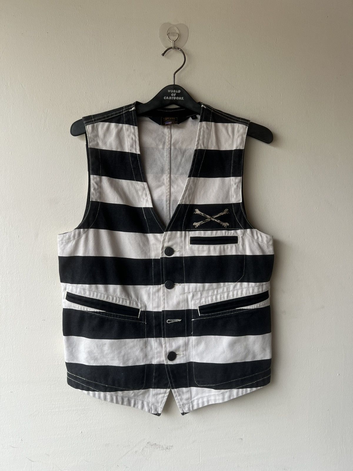 Vanson Leathers Vanson Cottons Jailer Border Striped Cotton Canvas Vest Size US S / EU 44-46 / 1 - 2 Thumbnail