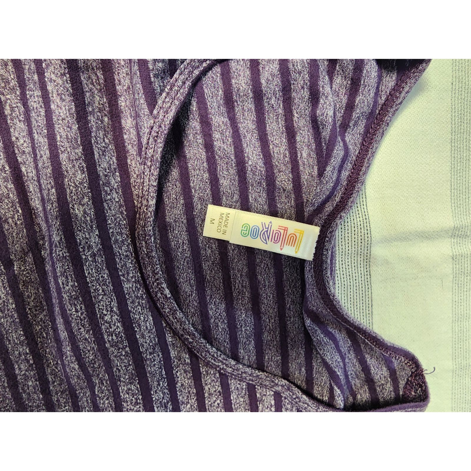 Old Joe LuLaRoe purple and black striped knit top Size M / US 6-8 / IT 42-44 - 2 Thumbnail