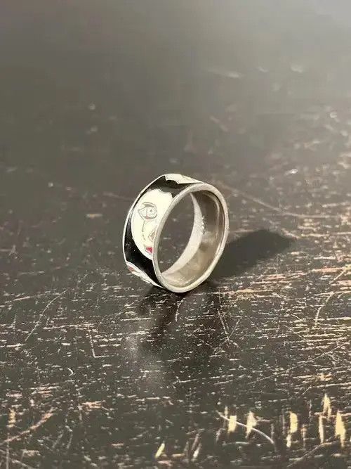 Japanese Brand RARE 925 Sterling Silver White Faces CZ Ring Size ONE SIZE - 3 Thumbnail