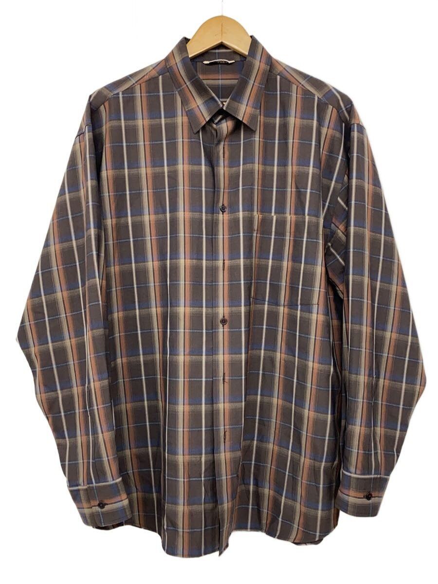 Auralee Brown Wool Check Long Sleeve Shirt Size US XXL / EU 58 / 5 - 1 Thumbnail