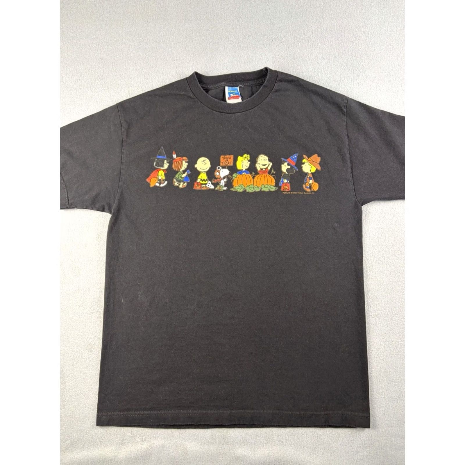 Peanuts VINTAGE Snoopy Peanuts T Shirt Mens L Black Halloween Crew Neck Short Sleeve (Regular) Cotton Size US L / EU 52-54 / 3 - 2 Thumbnail