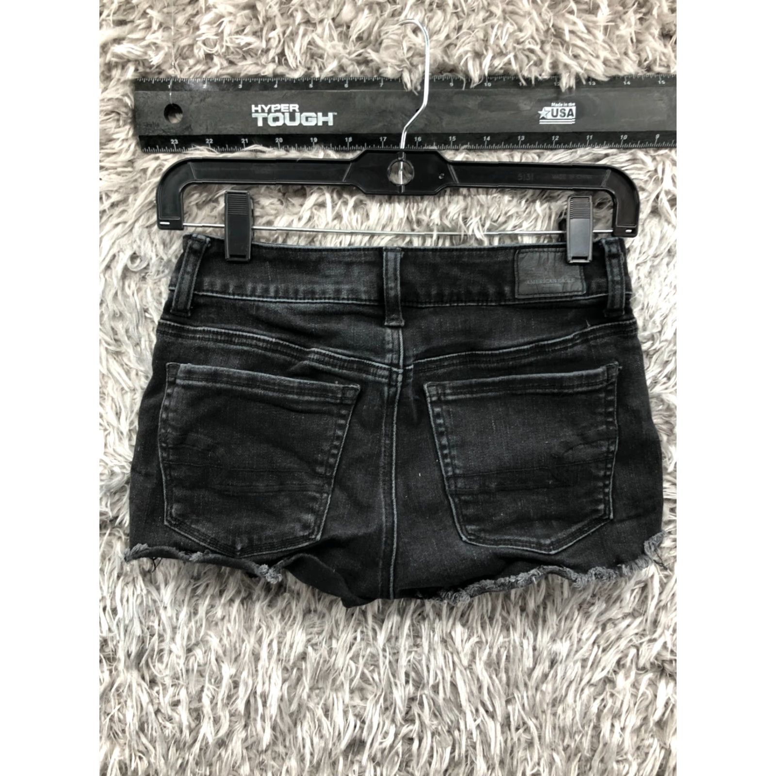 American Eagle Outfitters VINTAGE American Eagle Outfitters Hi-Rise Shortie Shorts Womens Size 0 Dark Wash Black Size 25" / US 0 / IT 36 - 4 Thumbnail