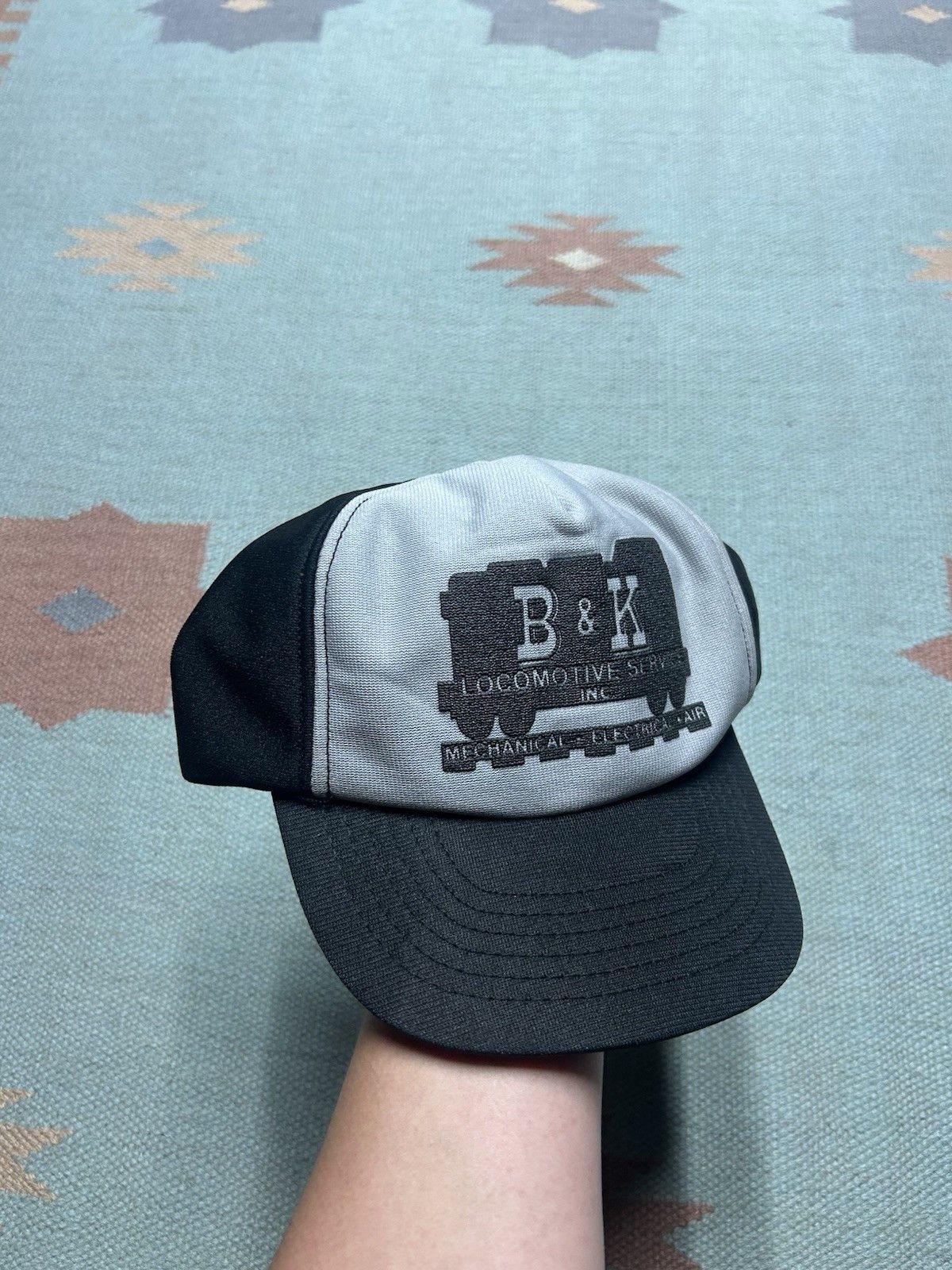 Vintage Vintage 80s SnapBack hat B&K locomotive service gray USA mad Size ONE SIZE - 1 Thumbnail