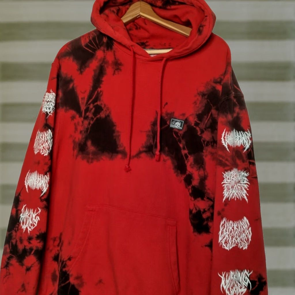 Vintage Sketchy Tank Lurking Class Hooded Sweatshirt Hoodie M Red Tie Dye Reaper Logo Men Pullover Knit Cotton Blend Long Sleeve Drawstring Neon Size US M / EU 48-50 / 2 - 1 Thumbnail