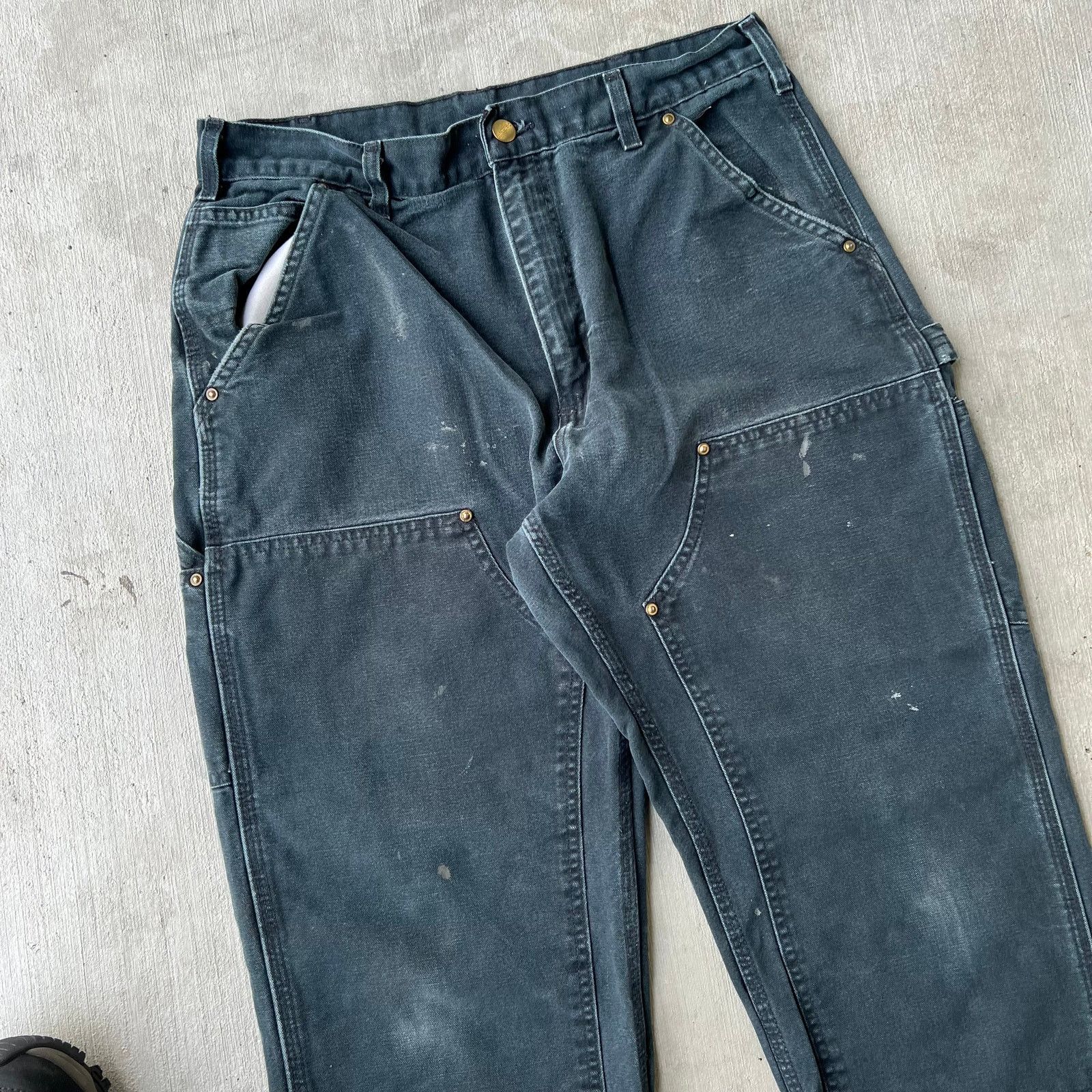 Carhartt × Vintage Carhartt black HEMMED* double knee work wear carpenter pants Size US 31 - 2 Thumbnail