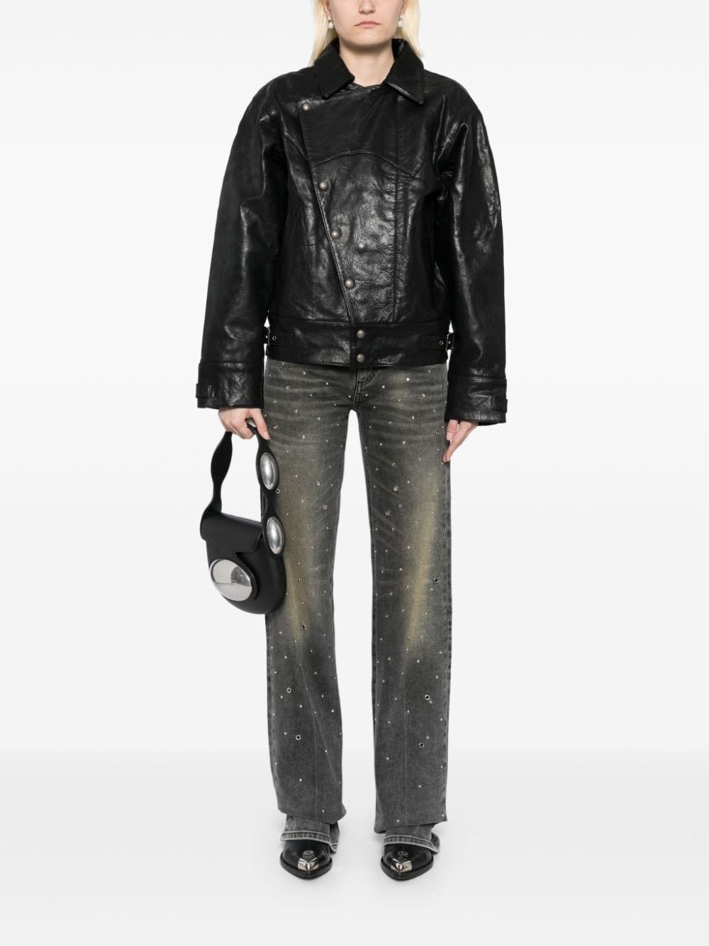 R13 Asymmetric Snap Biker Jacket medium Size M / US 6-8 / IT 42-44 - 7 Thumbnail
