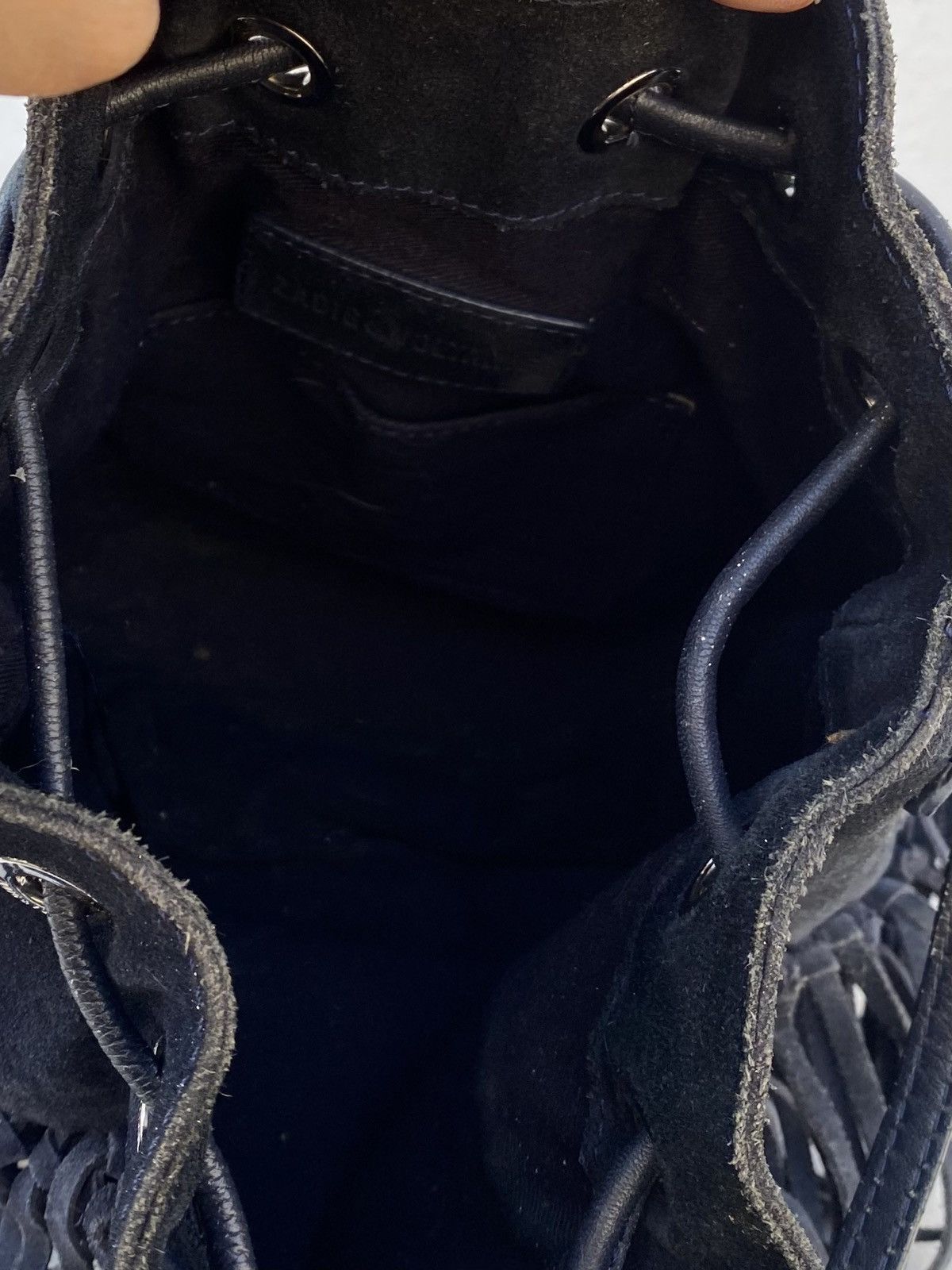 Zadig & Voltaire Zadig & Voltaire Navy Suede Fringe Bucket Bag (2019–2021) Size ONE SIZE - 9 Thumbnail