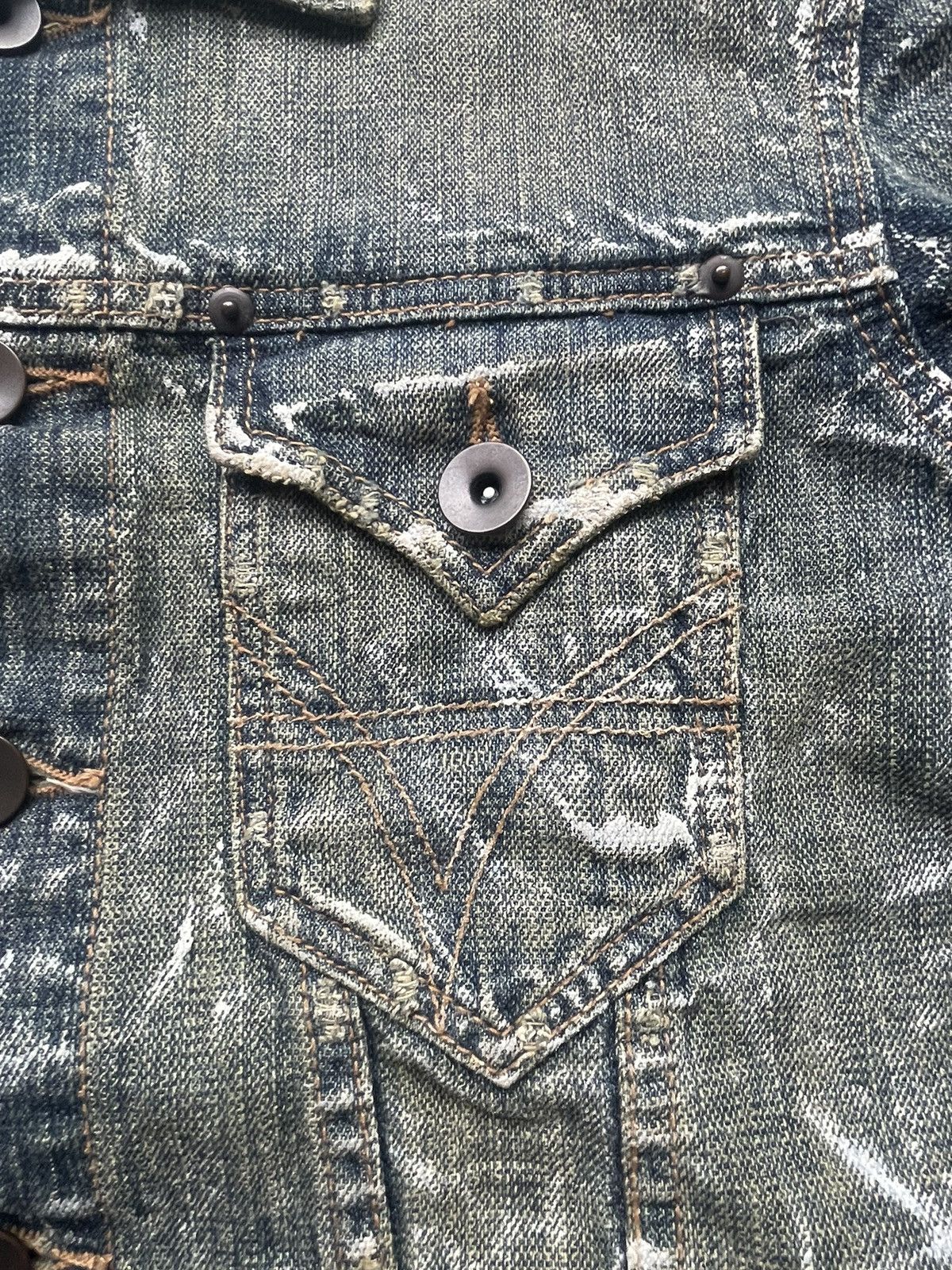 Japanese Brand Big Shark Painted Denim Jacket Size US S / EU 44-46 / 1 - 11 Thumbnail