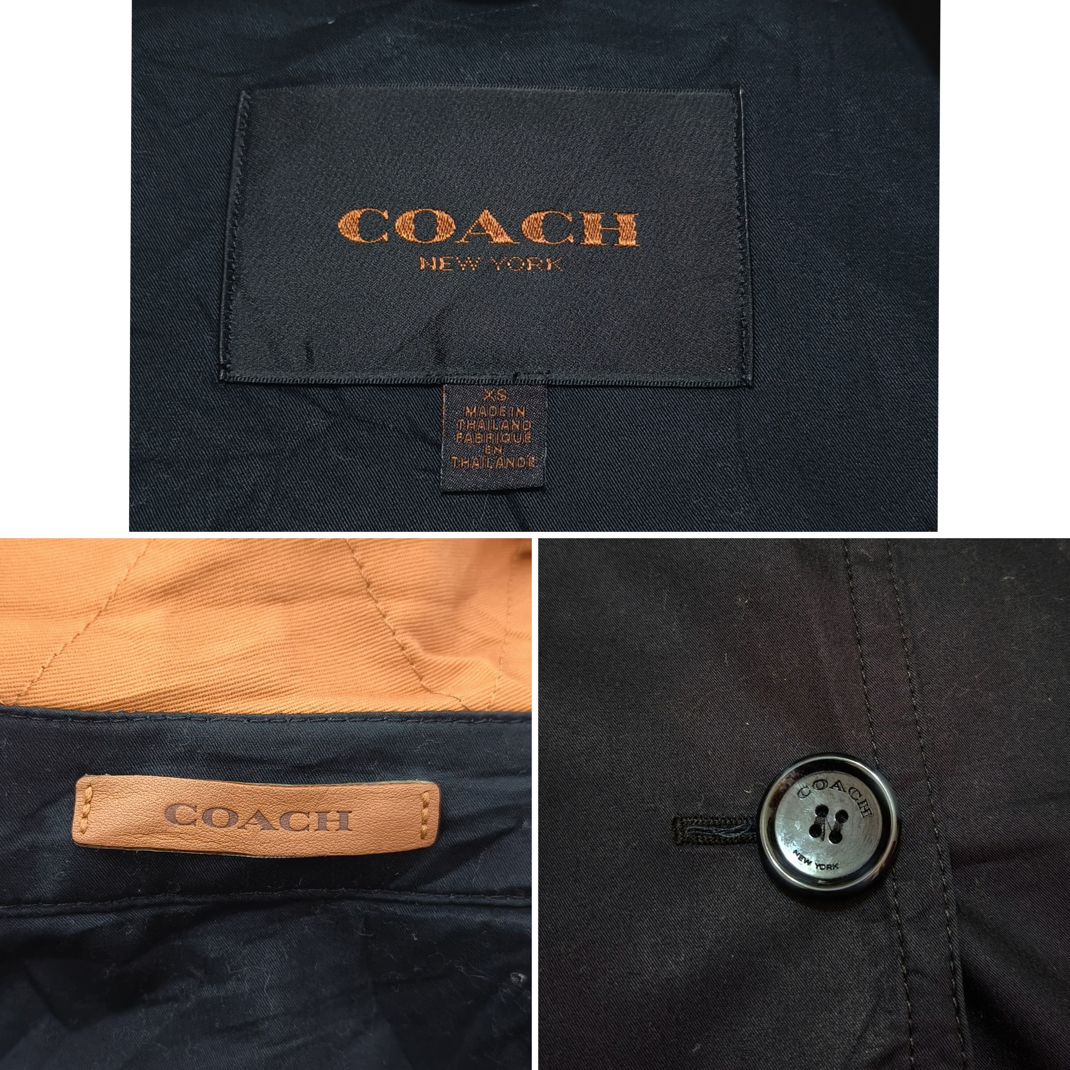 Coach Vintage COACH New York Black Belted Trench Coat Size XS / US 0-2 / IT 36-38 - 8 Thumbnail