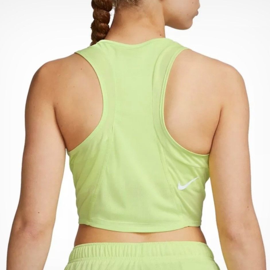 Nike Nike Dri-Fit Neon Yellow Crop Racerback Tank Top Womens L Size L / US 10 / IT 46 - 2 Thumbnail