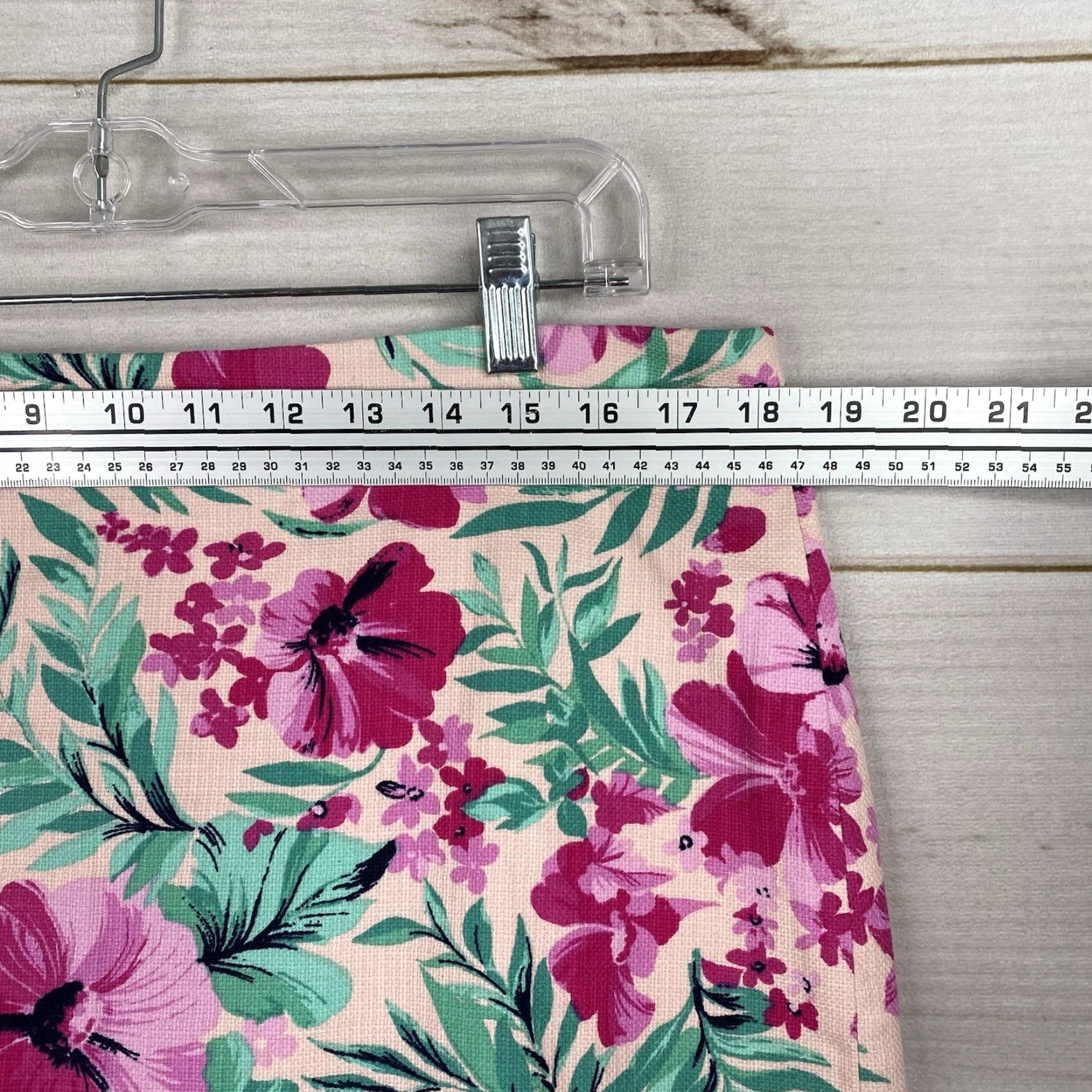 J.Crew J. CREW Skirt Womens 14 Pink Floral Structured Cotton Lined Zip Pencil Preppy Vintage: No Size 36" / US 14 / IT 50 - 2 Thumbnail