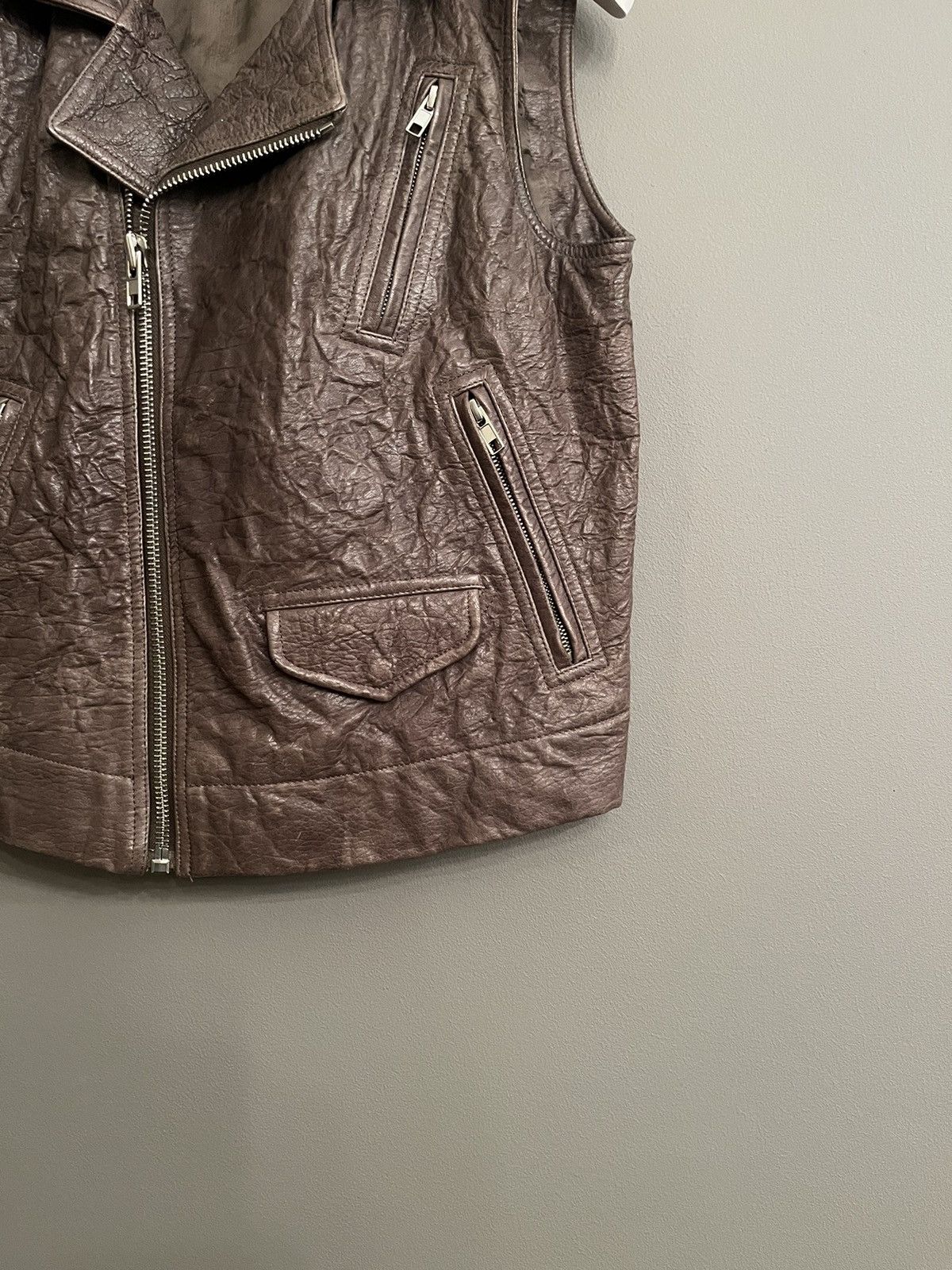 Rick Owens Rick Owens Stooges Crinkled Leather Vest Size S / US 4 / IT 40 - 3 Thumbnail