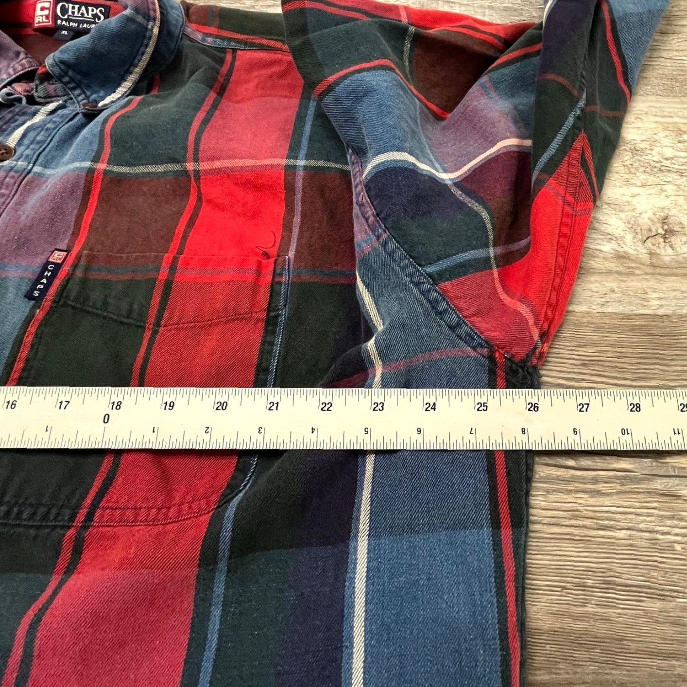 Ralph Lauren VINTAGE Chaps Ralph Lauren Red Blue Plaid Shirt XL Mens Heavy Flannel Button Down Long Sleeve Cotton Size US XL / EU 56 / 4 - 5 Thumbnail