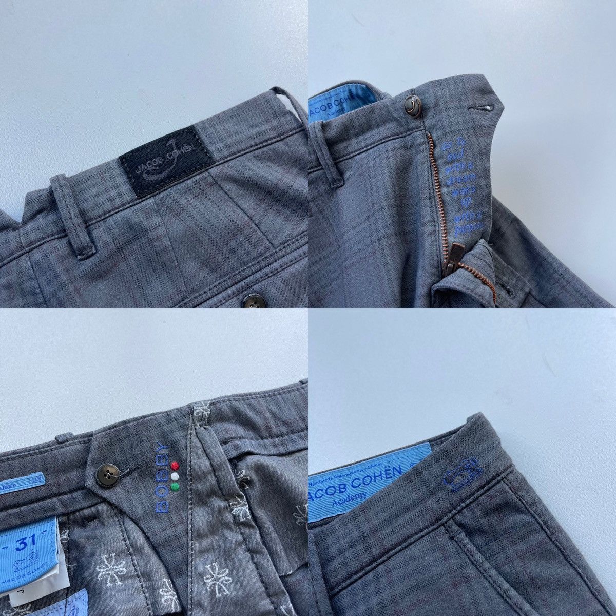 Jacob Cohen Jacob Cohen Academy Bobby Stretch Luxury Chino Checked Pants Size US 31 - 8 Thumbnail