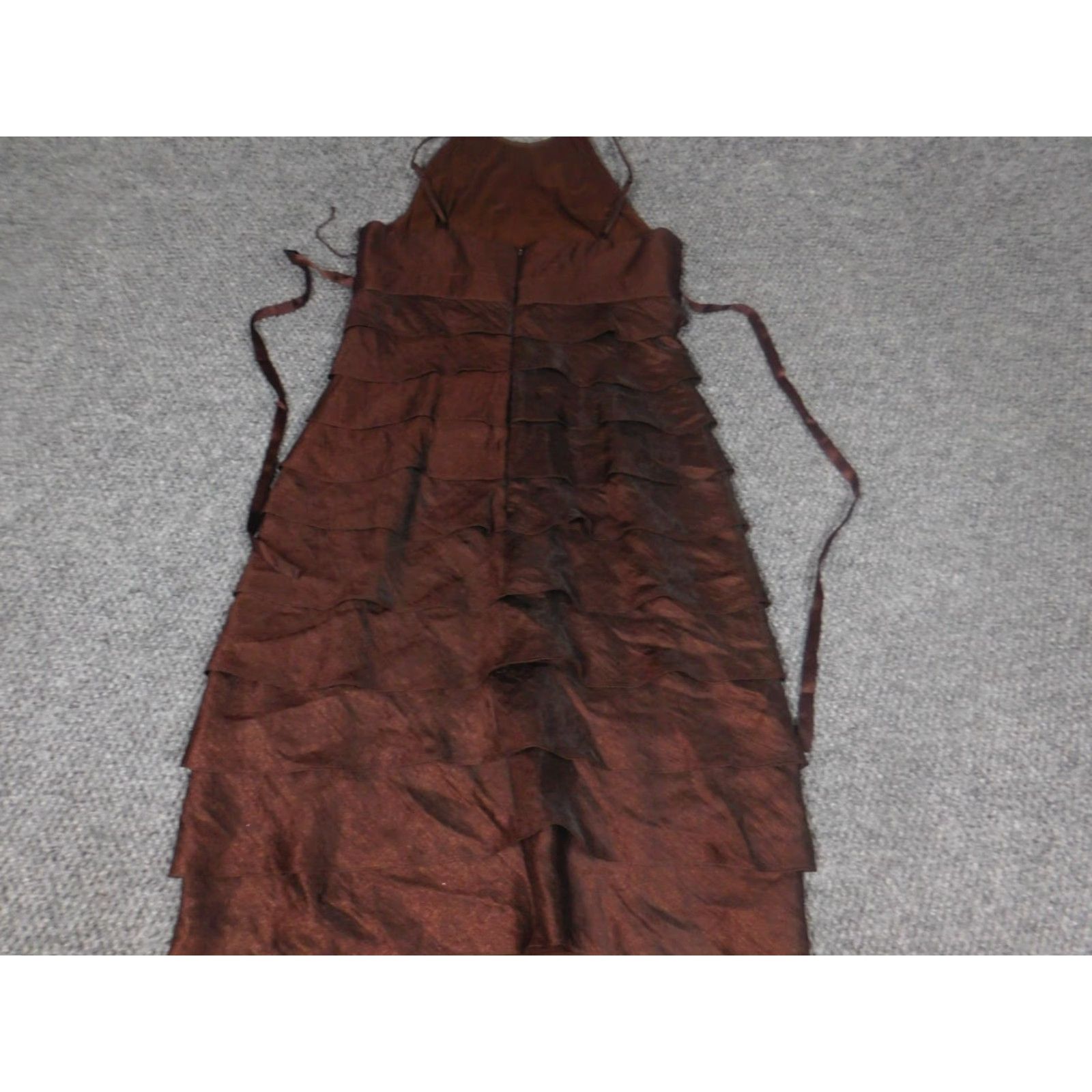Adrianna Papell Adrianna Papell Womens Dress 8 Brown Pencil Dress Sleeveless Mock Neck Beaded Embellishments Midi Lined - Summer - Regular Women Size M / US 6-8 / IT 42-44 - 7 Thumbnail