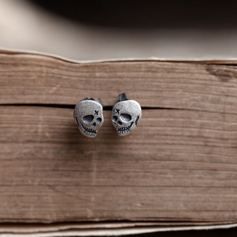 Other Skull Vintage Earrings One Pairs Chrome Jewelry Size ONE SIZE - 2 Thumbnail