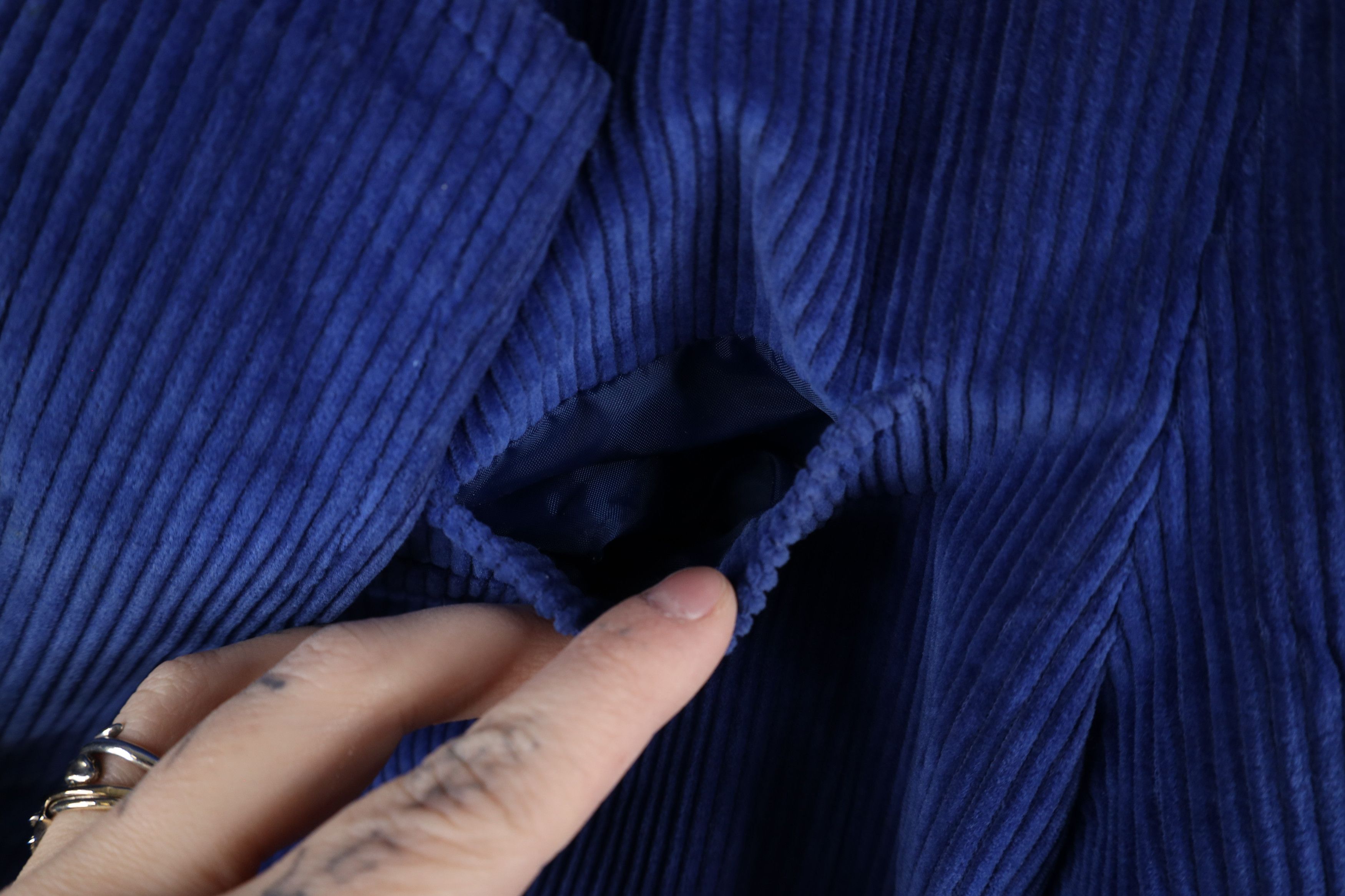 Vintage Vintage 90s Streetwear Corduroy Blazer Jacket Blue Japan Size XXL / US 16-18 / IT 52-54 - 7 Thumbnail