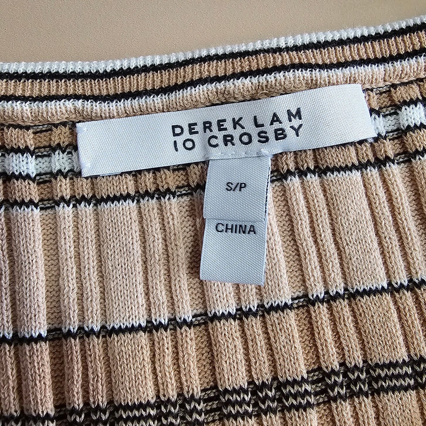 Derek Lam 10 Crosby DEREK LAM 10 CROSBY Layered Cream/Brown Striped Tank Top S Size S / US 4 / IT 40 - 8 Thumbnail
