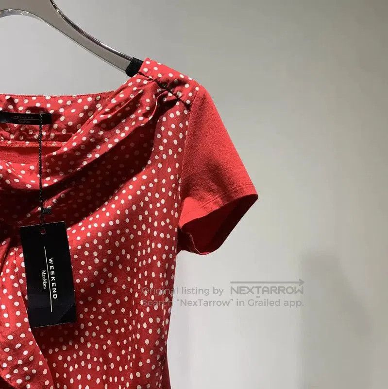 Max Mara MaxMara Red Cotton Short Sleeve T-shirt . Size S / US 4 / IT 40 - 6 Thumbnail