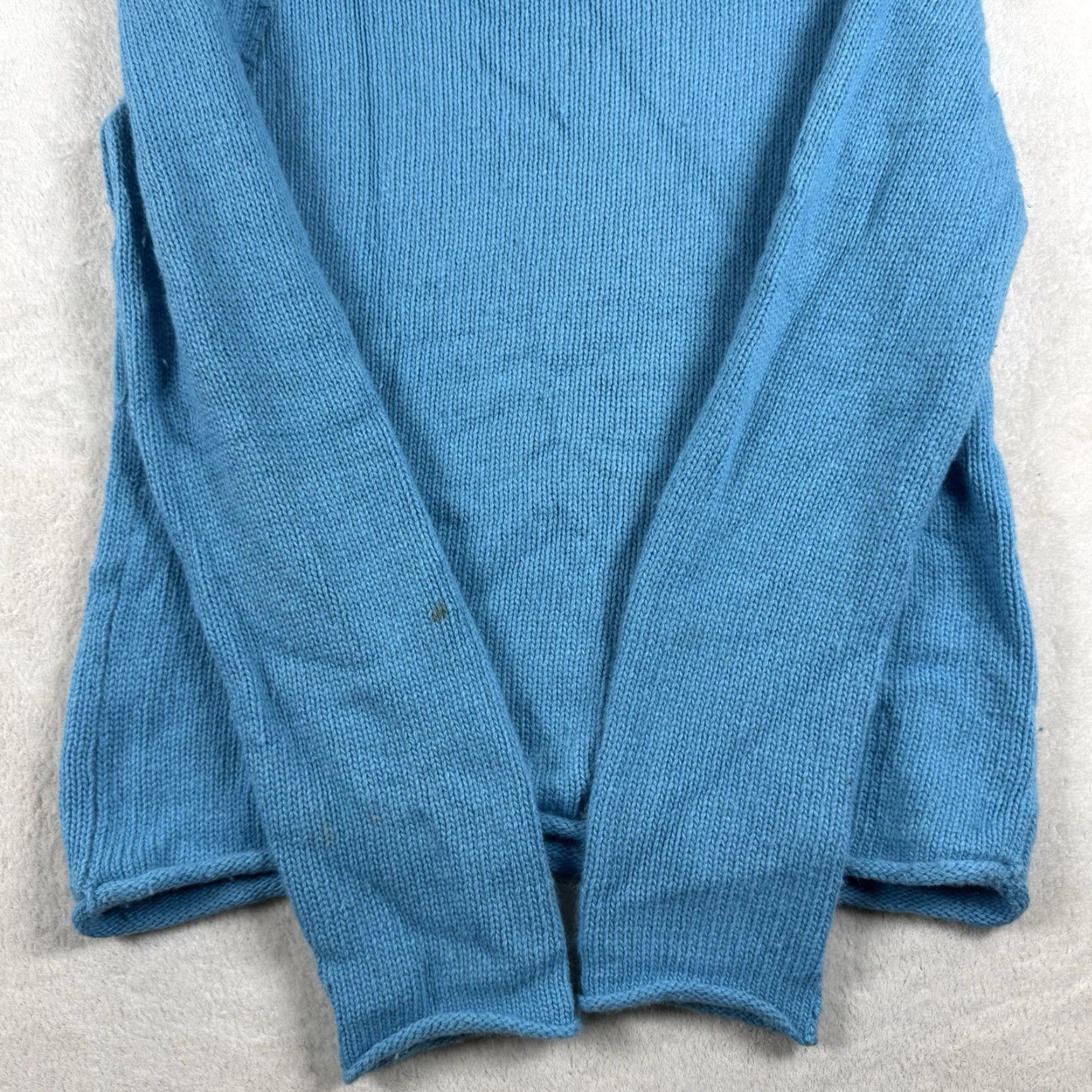 J.Crew J.CREW Merino Wool Blue Turtleneck Sweater Raglan Sleeve Pullover M Women’s Knit Lightweight Breathable Classic Academia Winter Fall Spring Vintage No Size M / US 6-8 / IT 42-44 - 4 Thumbnail