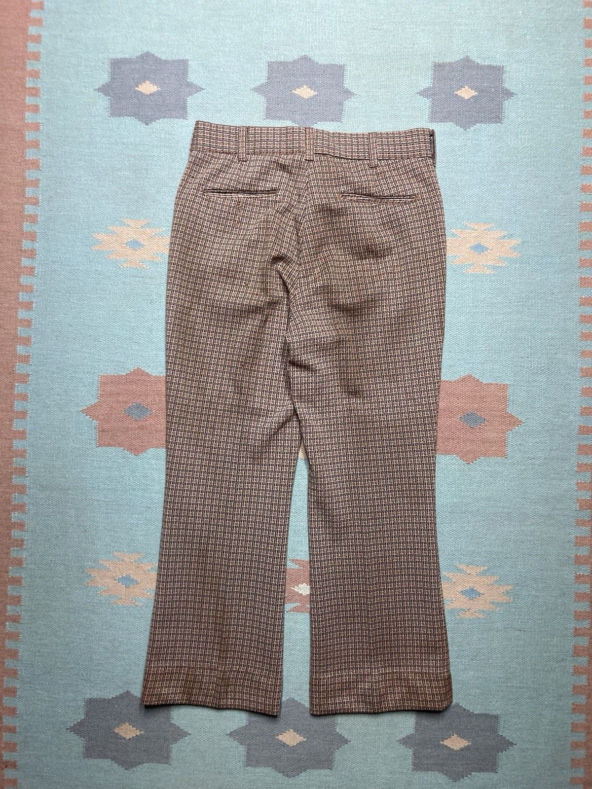 Vintage 70s polyester flare pants kmart double knit hippie mod 32x28 Size US 32 / EU 48 - 7 Thumbnail