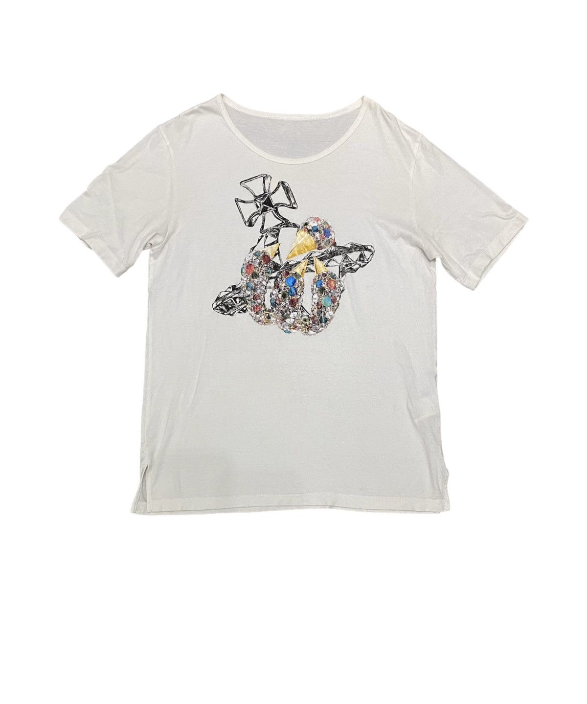 Vivienne Westwood Iconic Orb logo Crystal and Jewelry tee Size US M / EU 48-50 / 2 - 1 Thumbnail