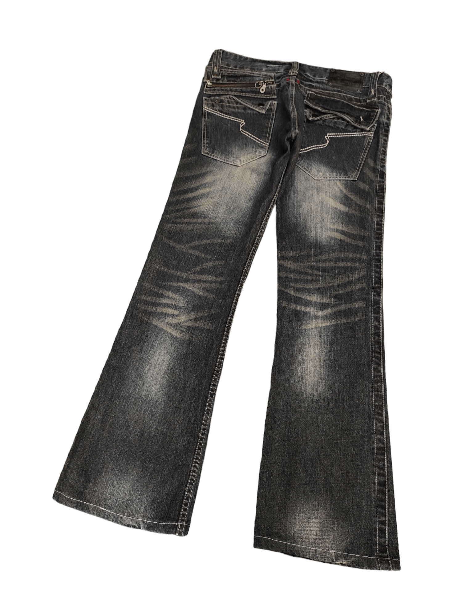 semanticdesign Flare Jeans Semantic Design Distress Faded Bootcut Denim Size US 34 / EU 50 - 12 Thumbnail