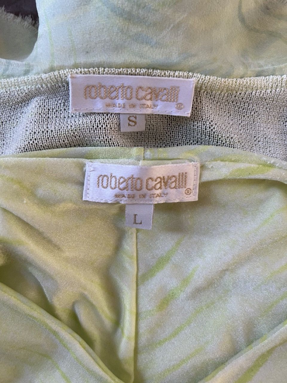 Roberto Cavalli Roberto Cavalli 90s Green Silk Dress with Ruffled Blouse. Size M / US 6-8 / IT 42-44 - 8 Thumbnail