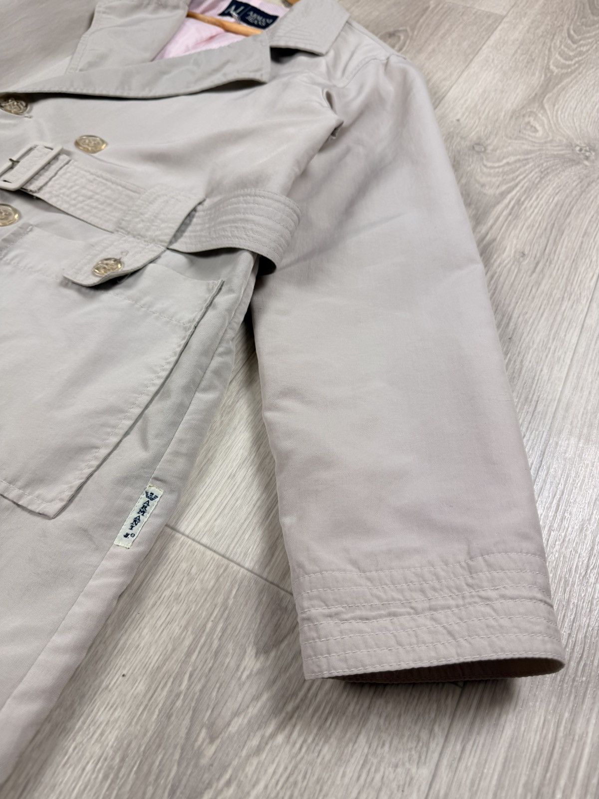 Armani Armani Jeans Double Breasted Trench Coat Jacket Belt Size L / US 10 / IT 46 - 4 Thumbnail