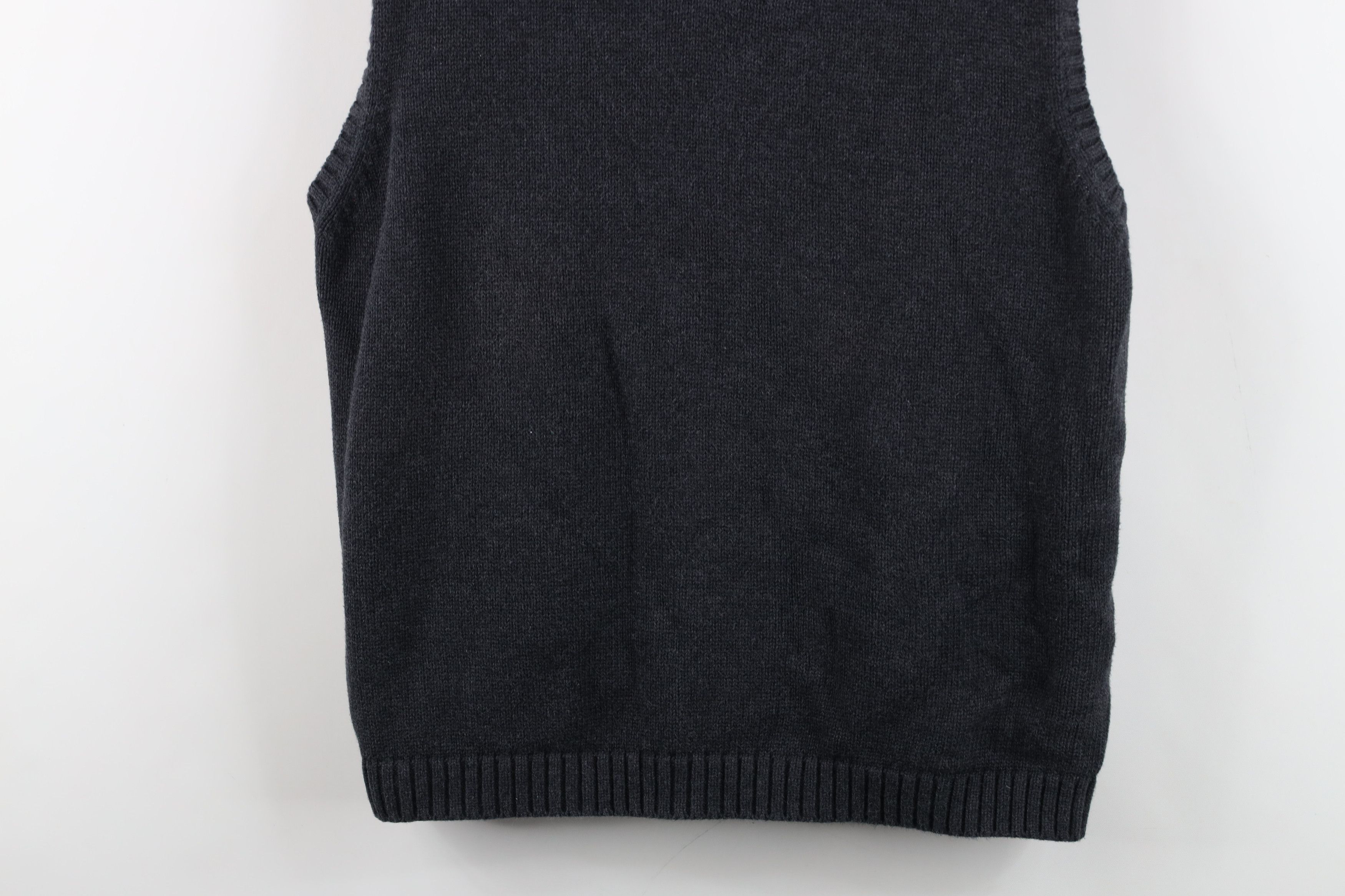 Lands' End Vintage 90s Lands End Cotton Knit Sweater Vest Charcoal Gray Size US XL / EU 56 / 4 - 3 Thumbnail
