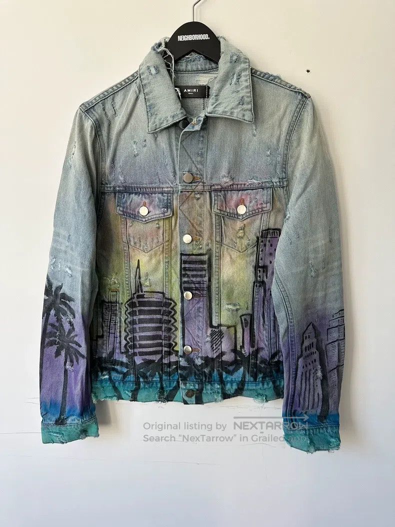 Amiri Amiri Size S The rendering ruined the denim jacket Size US S / EU 44-46 / 1 - 1 Thumbnail