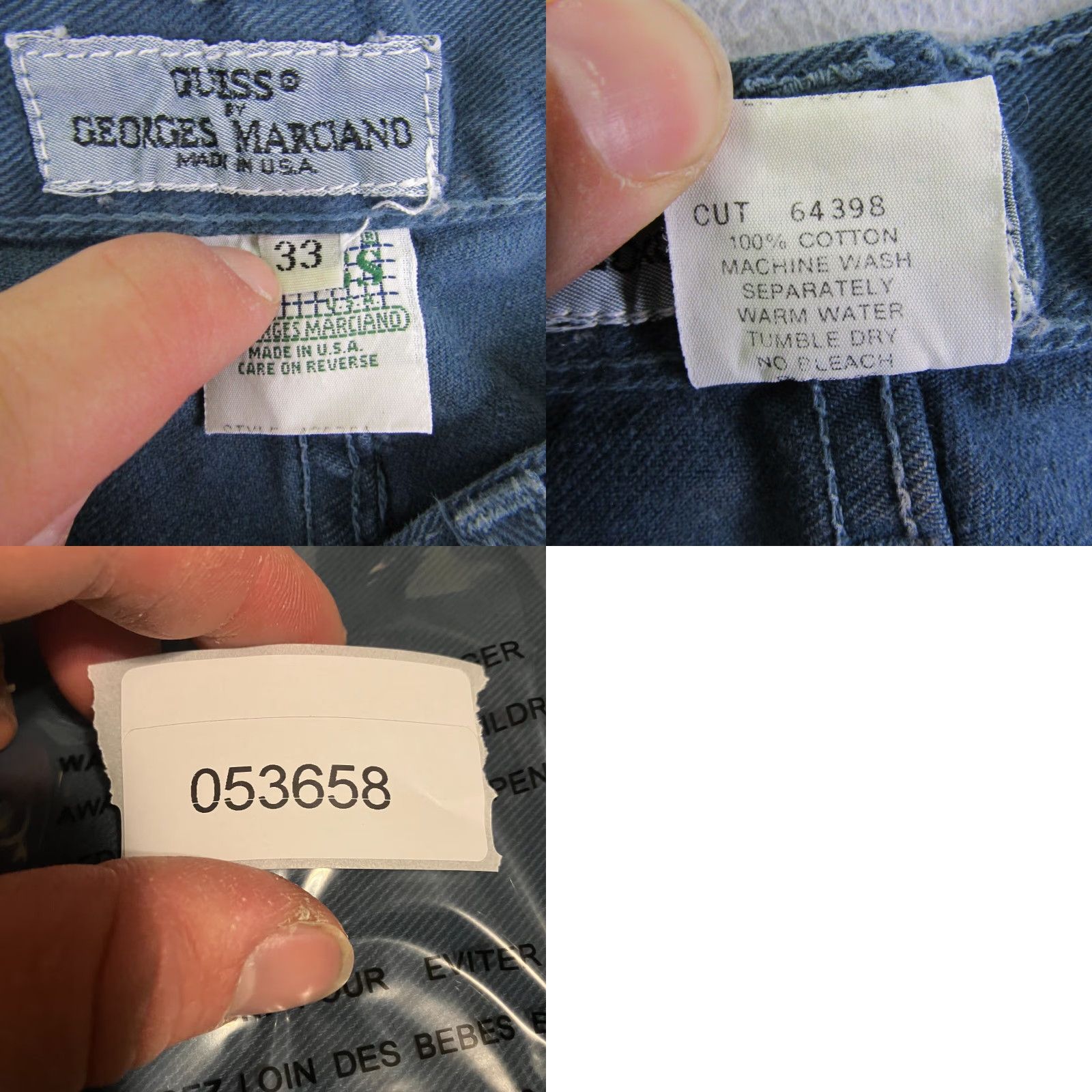 Guess VINTAGE Guess Jeans Mens 33x31 Denim Jeans Blue 90s 33x31 TAPERED Relaxed Fit USA Mens Jeans Size US 29 - 9 Thumbnail