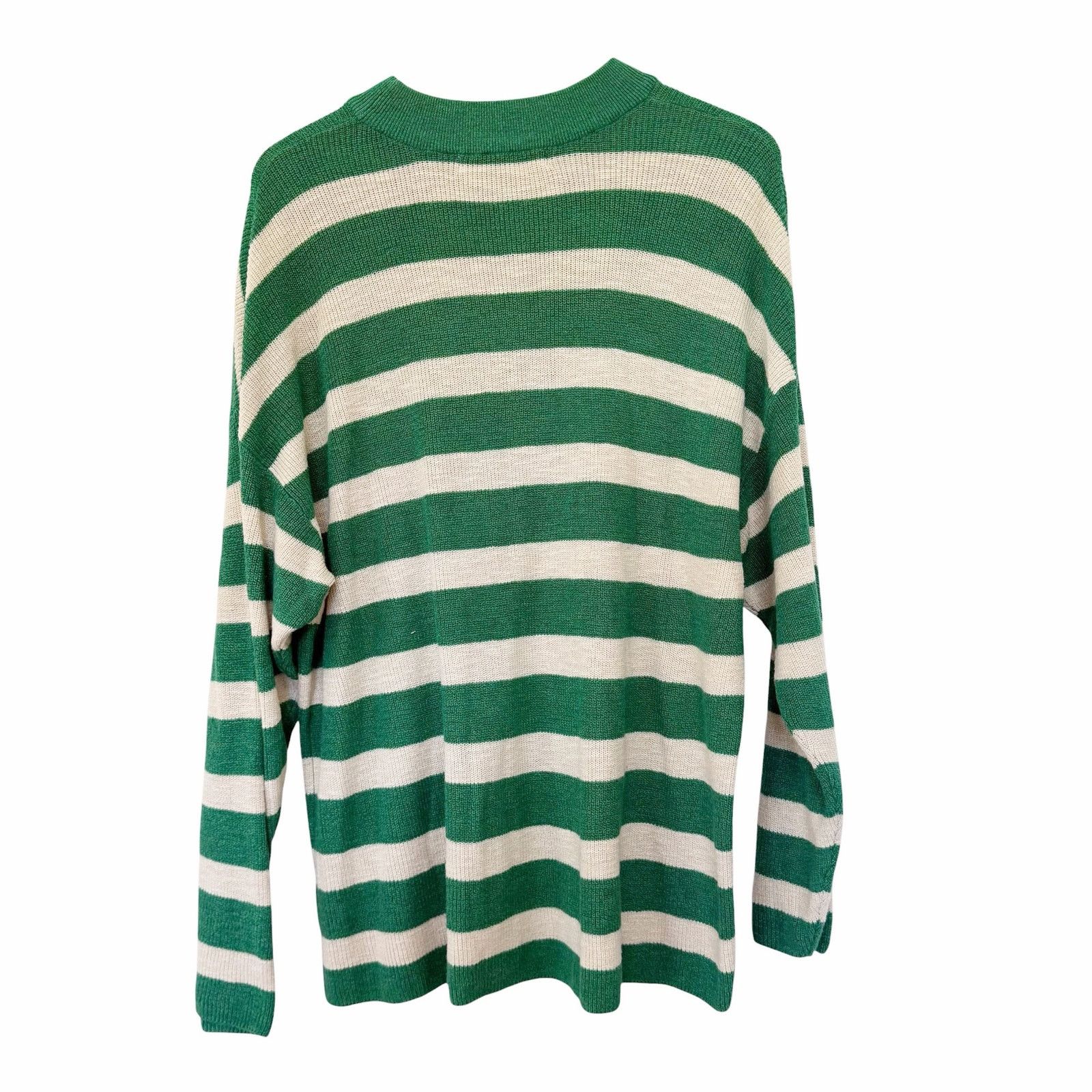 Free People Free People Beach Malibu Surf Green Striped Sweater Sz M Size M / US 6-8 / IT 42-44 - 5 Thumbnail