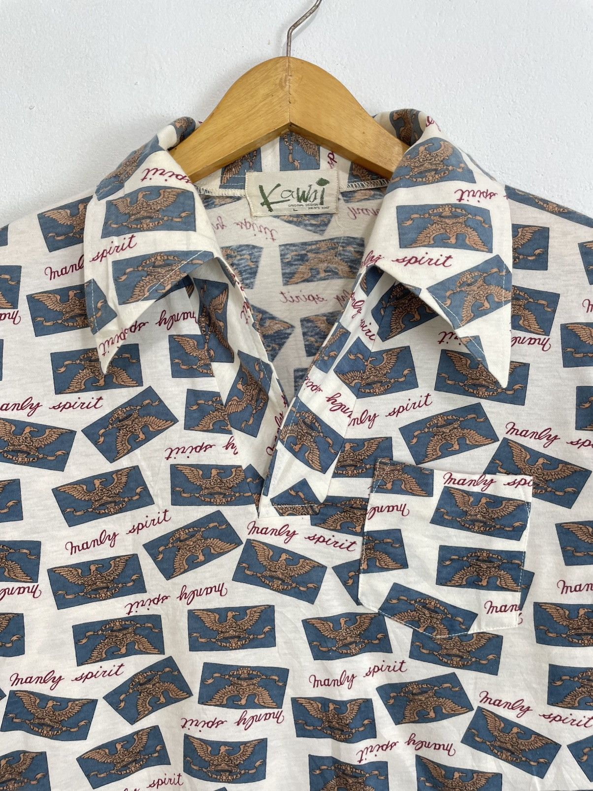Japanese Brand Kawai Eagle Full Printed Polo Longsleeve Size US L / EU 52-54 / 3 - 3 Thumbnail
