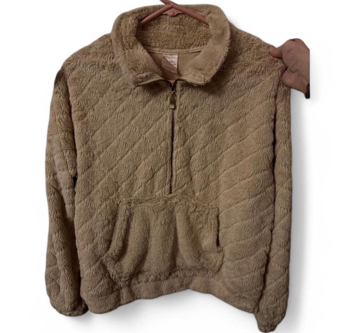 Other Tan Faux Fur Quarter Zip Sweater Size M / US 6-8 / IT 42-44 - 4 Thumbnail
