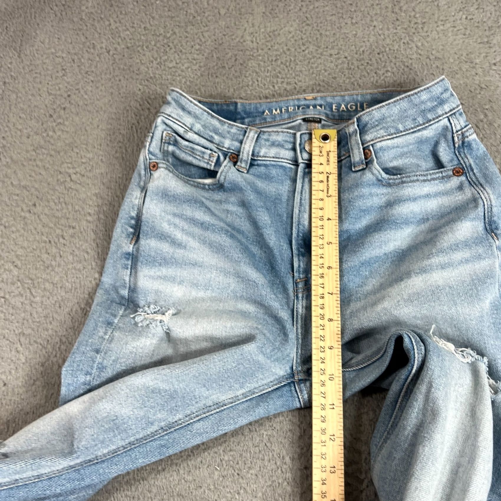 American Eagle Outfitters VINTAGE American Eagle Jeans Womens 0 Blue Denim Mom Straight High Rise Stretch Size 25" / US 0 / IT 36 - 4 Thumbnail