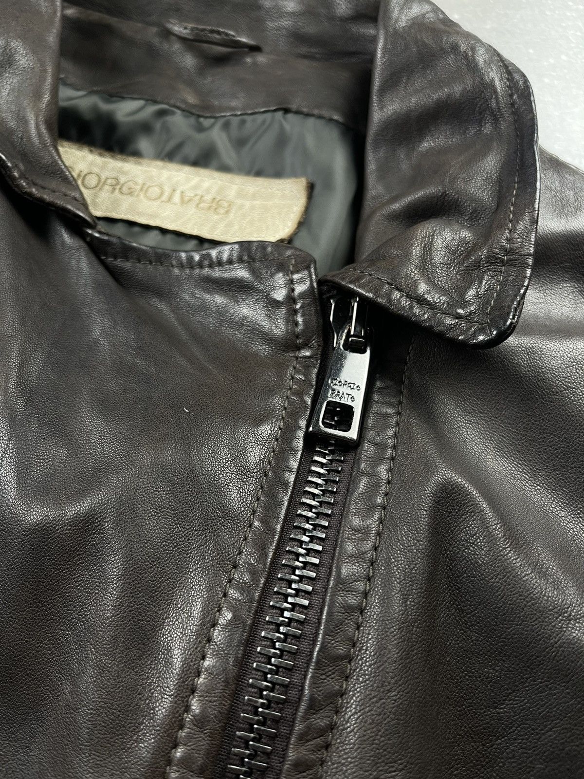 Giorgio Brato Giorgio Brato Dark Brown Vegetable-Tanned Leather Jacket Size US S / EU 44-46 / 1 - 8 Thumbnail