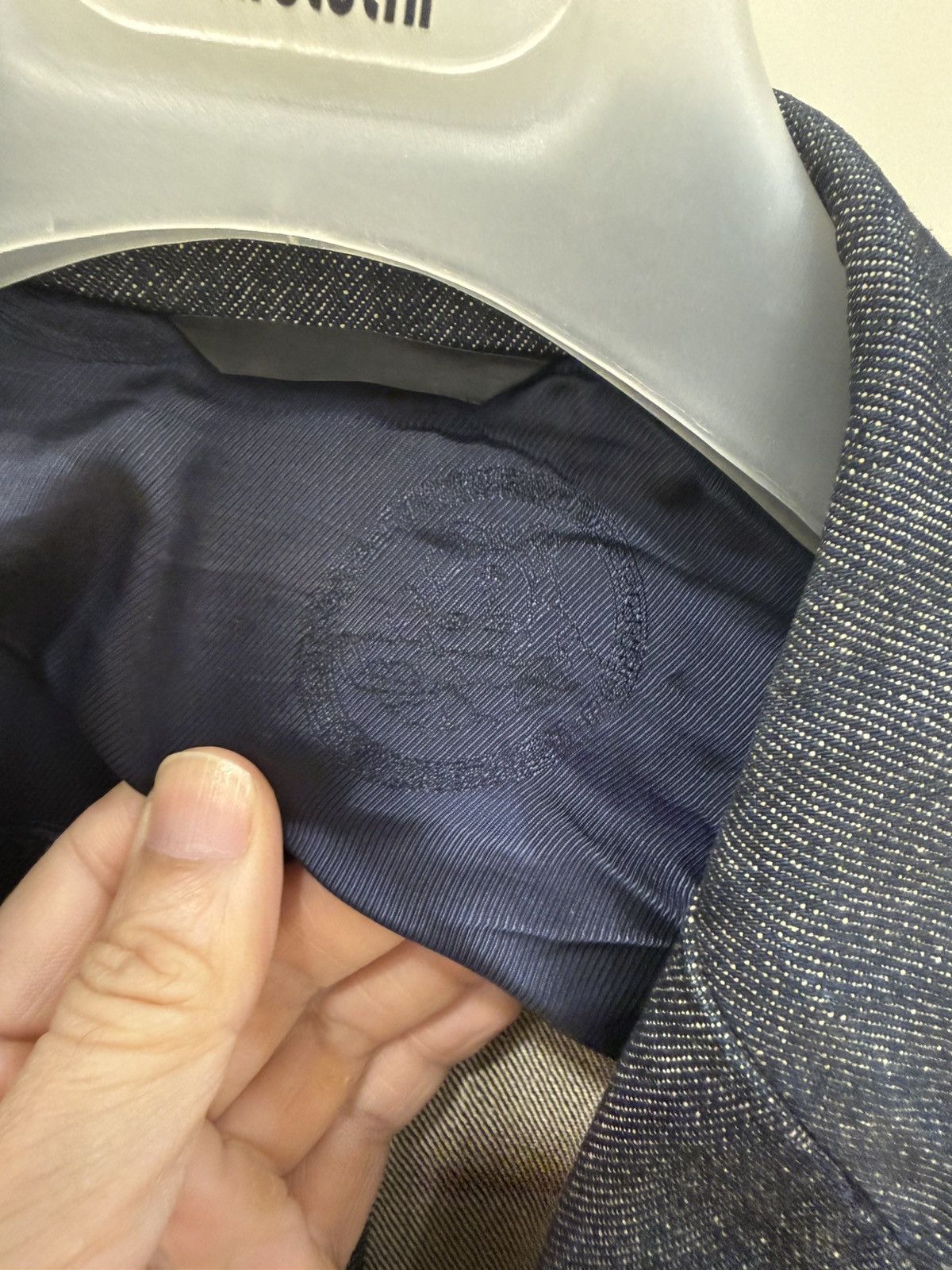 Versace stiching details denim blazer size46 Size 46R - 4 Thumbnail