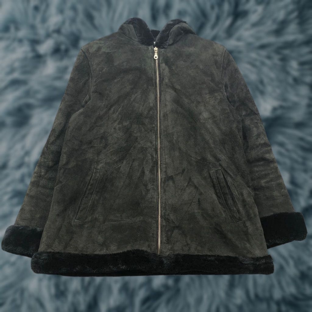 Vintage VINTAGE Marvin Richards Suede Leather Faux Fur Jacket Hooded Womens Medium Size M / US 6-8 / IT 42-44 - 1 Thumbnail
