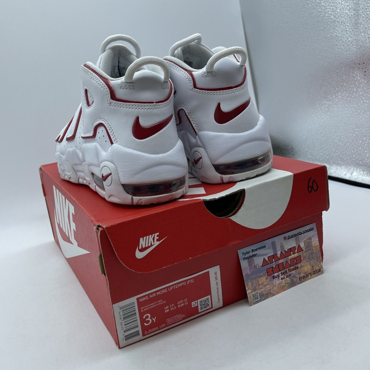 Nike Air more uptempo white varsity red Size US 4 / IT 34 - 4 Thumbnail