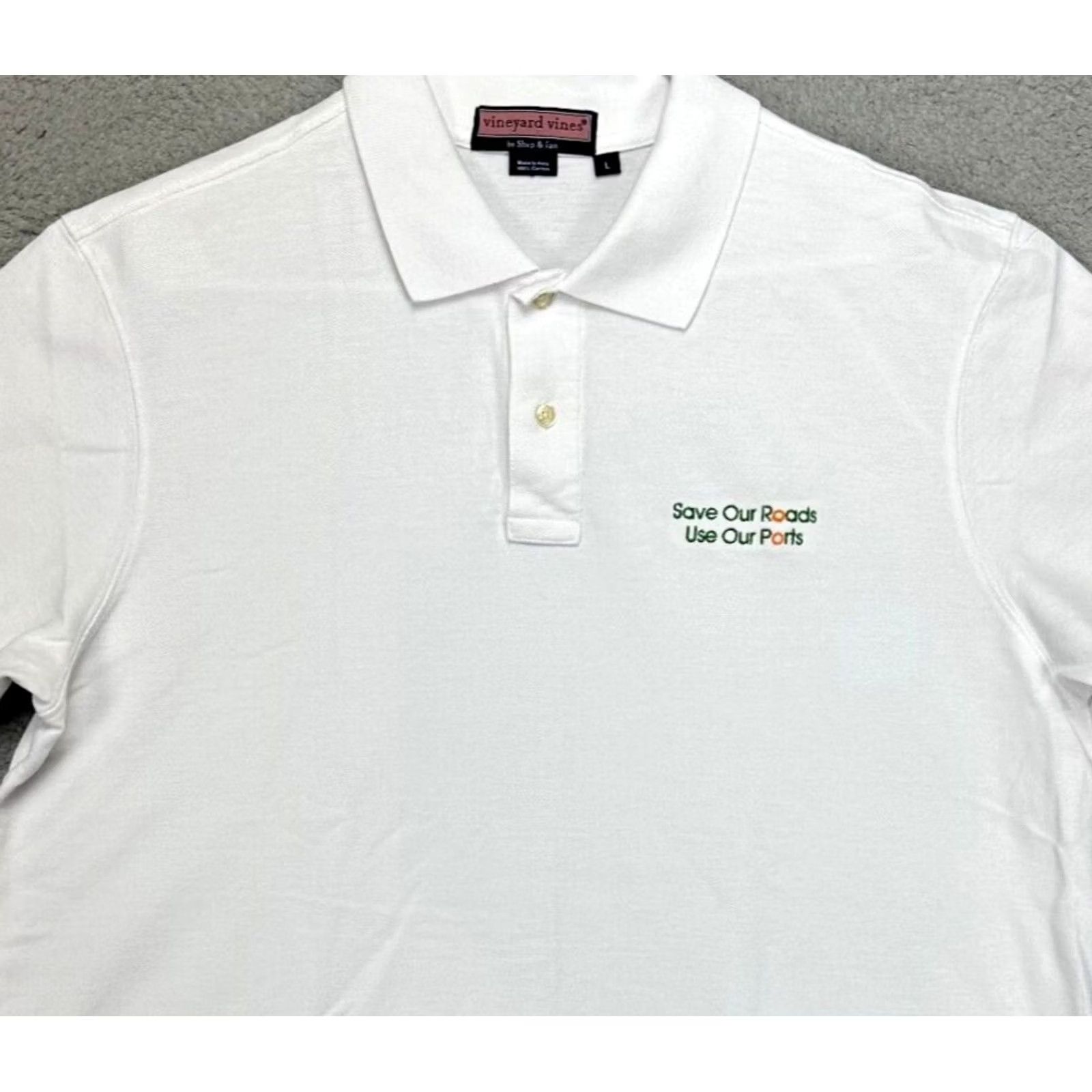 Vineyard Vines VINEYARD VINES Polo Shirt Regular Mens Large White Short Sleeve Logo Rugby Casual Polo Comfort Walking Outdoor 100% Cotton Modern Fit Size US L / EU 52-54 / 3 - 2 Thumbnail