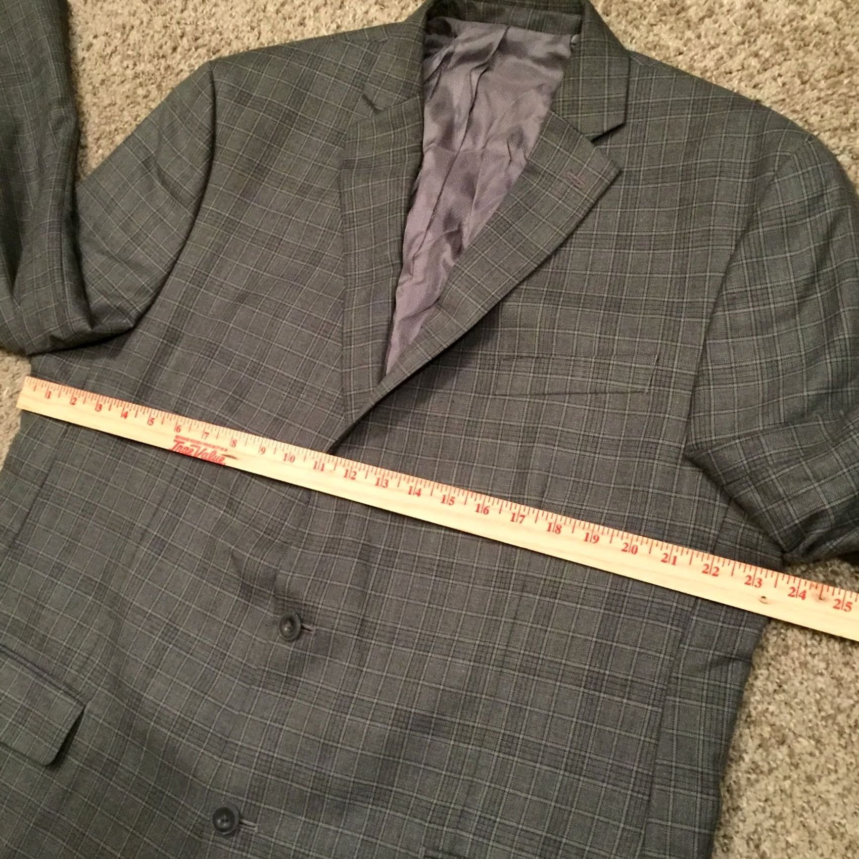 Michael Kors Michael Kors Blazer Mens 46 Long Gray Plaid Polyester Blend Size 46R - 4 Thumbnail