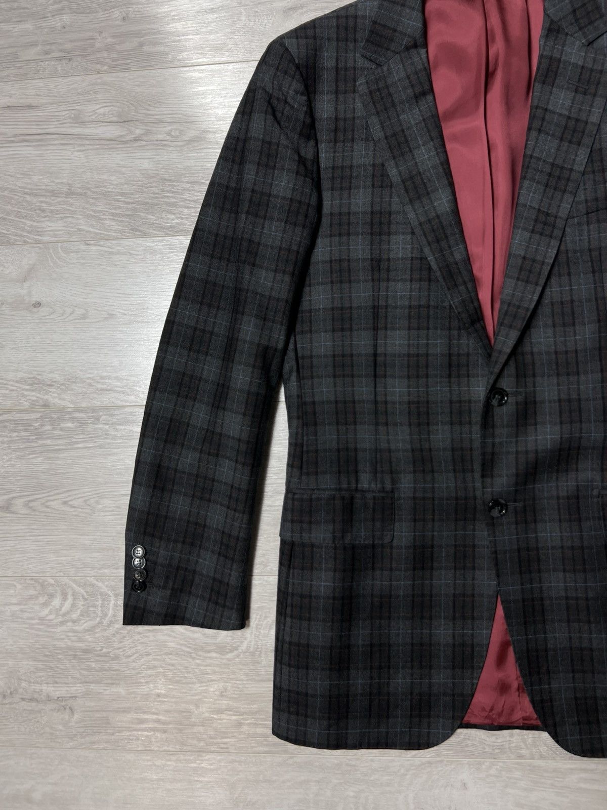 Suitsupply SUITSUPPLY Pure Wool Super 120’S Checked Blazer Jacket Sz 38 Size 38R - 3 Thumbnail