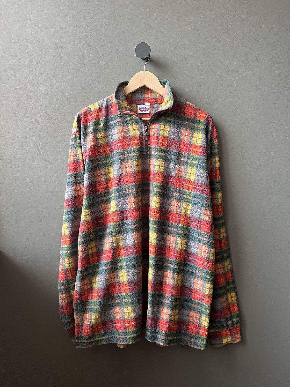 Odlo Vintage Odlo 1/4 Zip Fleece Check Sweater Size L Size US L / EU 52-54 / 3 - 1 Thumbnail