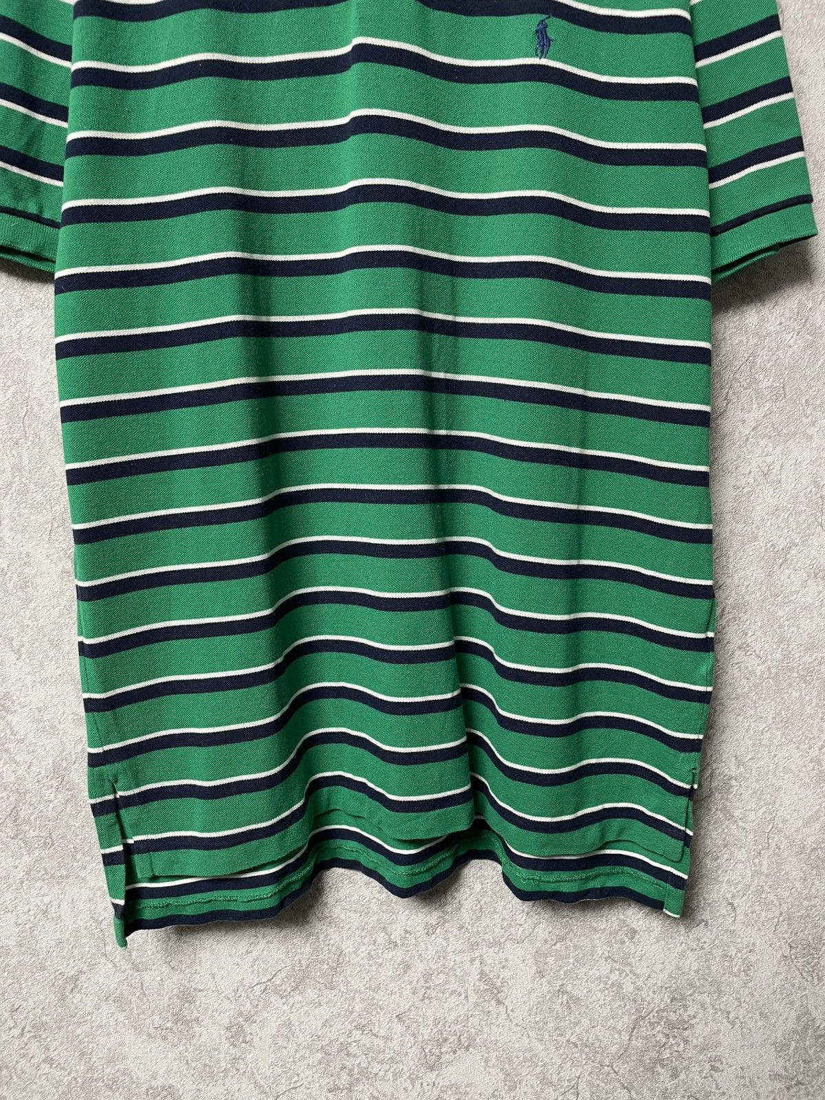 Polo Ralph Lauren Vintage Polo Ralph Lauren Green Striped Polo Shirt Y2K Size US L / EU 52-54 / 3 - 3 Thumbnail