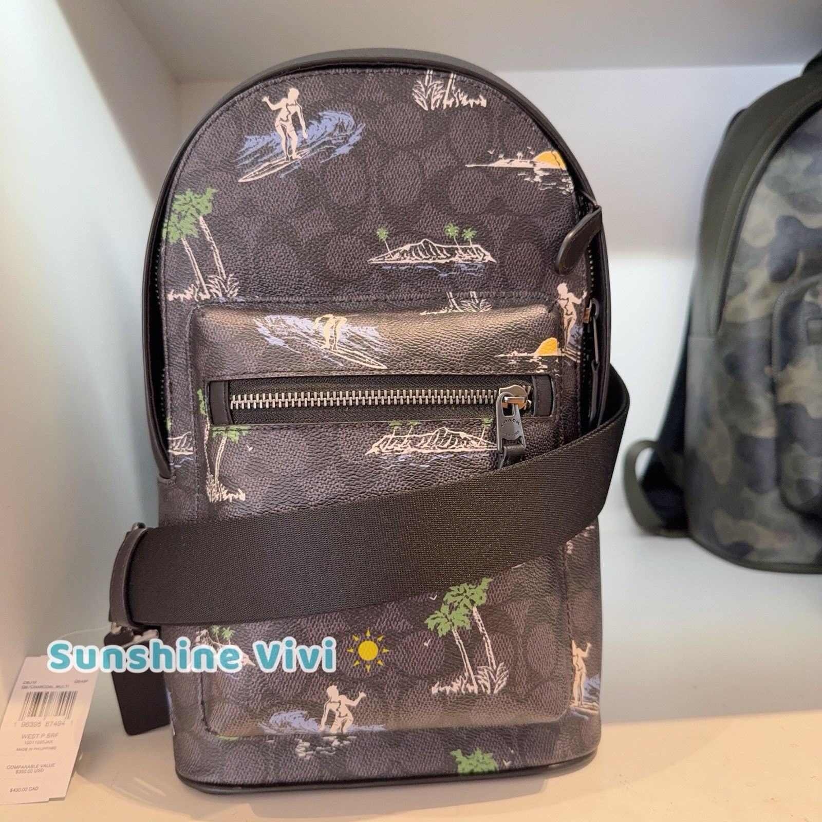 Coach NWT Coach Waistpack Signature Canvas Surf CBJ12 Charcoal Size ONE SIZE - 1 Thumbnail
