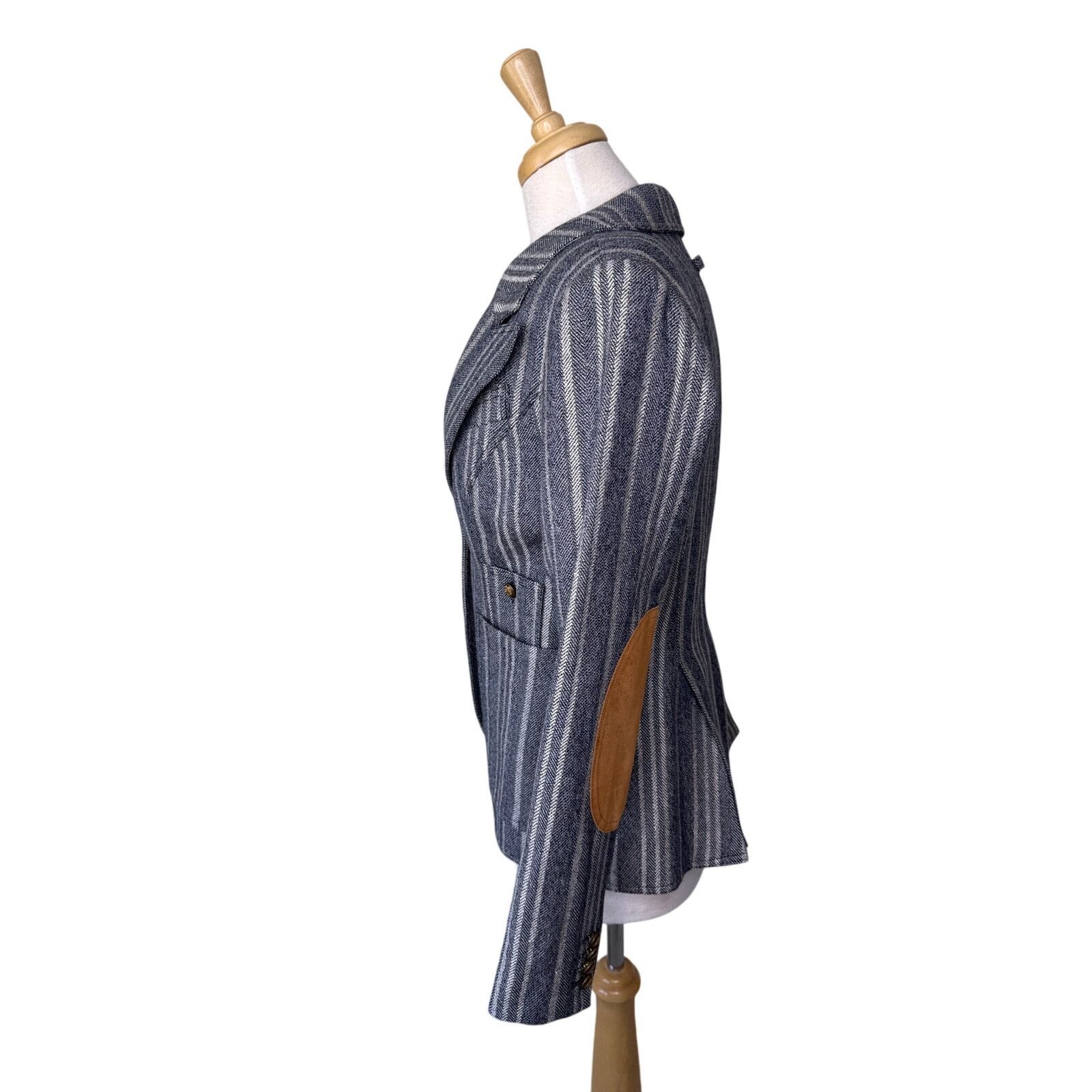 SMYTHE SMYTHE Duchess Tweed Wool Striped Single Button Blazer Size M / US 6-8 / IT 42-44 - 7 Thumbnail