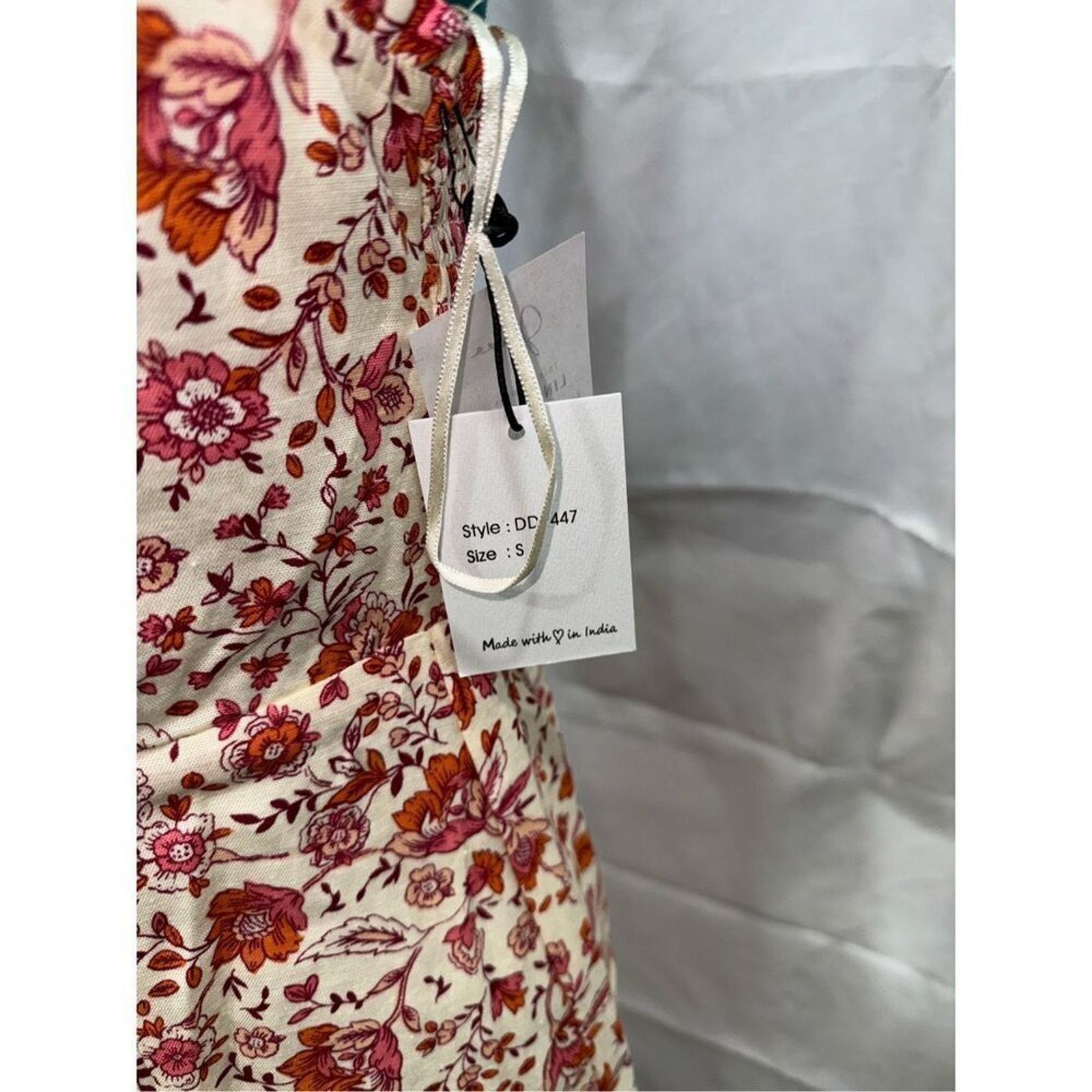 Japna linen blend floral midi dress | Sz S, NWT - www.bongoclub.cl