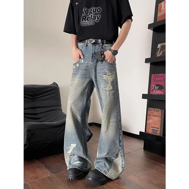 Japanese Brand × Jean Retro high street patchwork micro flared jeans Size US 32 / EU 48 - 1 Thumbnail