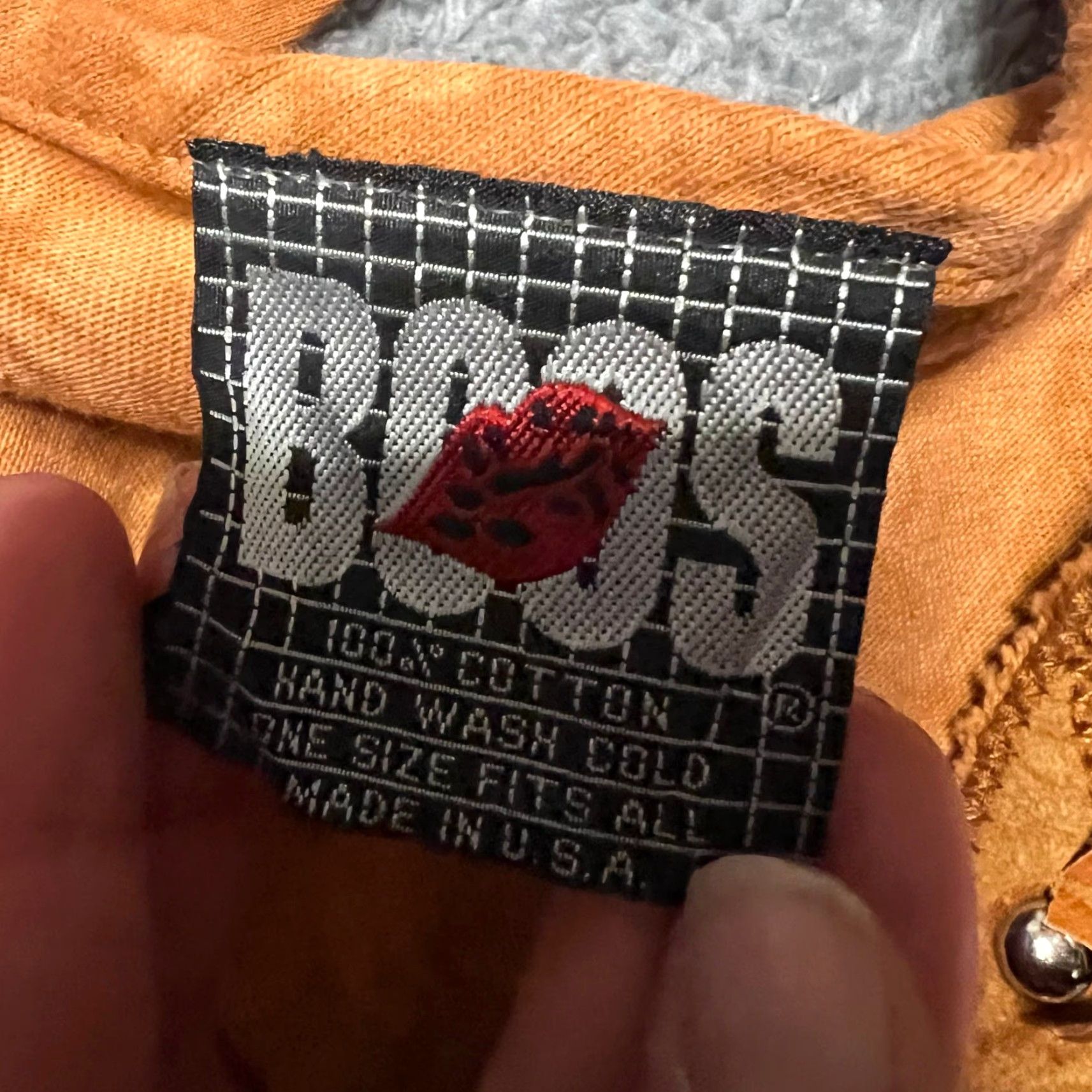 Vintage VINTAGE BOSS Western Shirt Womens One Size Marbled Suede Fringe Studded Aztec Orange Blouse Womens Size ONE SIZE - 7 Thumbnail
